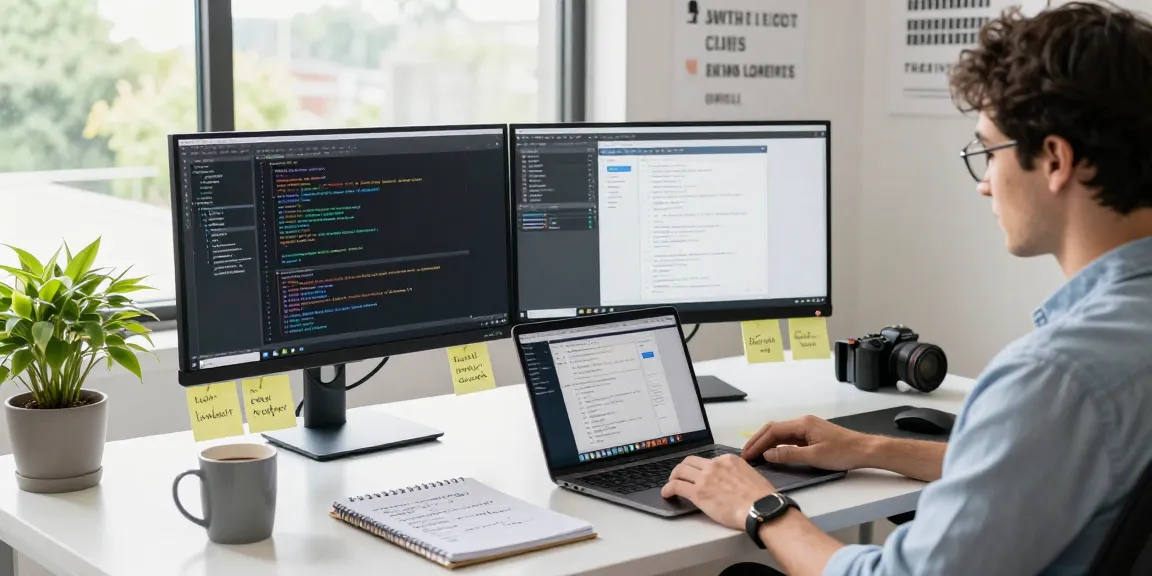 WPS Download in a modern software development workspace with coding tools and productivity elements.