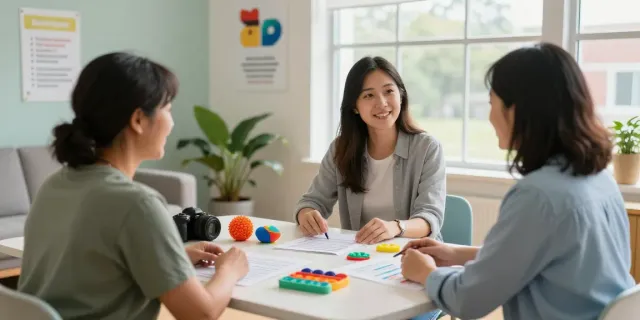 Autism support for adults Burlington, therapist and client engaged in a supportive environment with sensory tools.